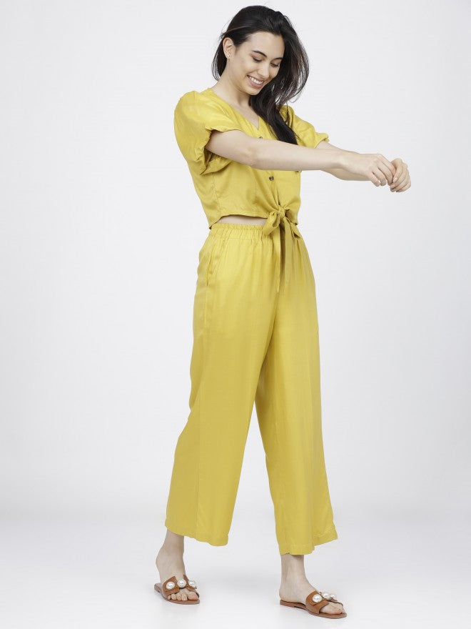 Tokyo Talkies Womens Yellow Blouson Top - Yellow - Image 5
