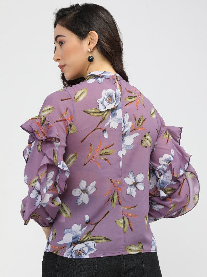 Tokyo Talkies Womens Purple Regular Top - Purple - Image 3