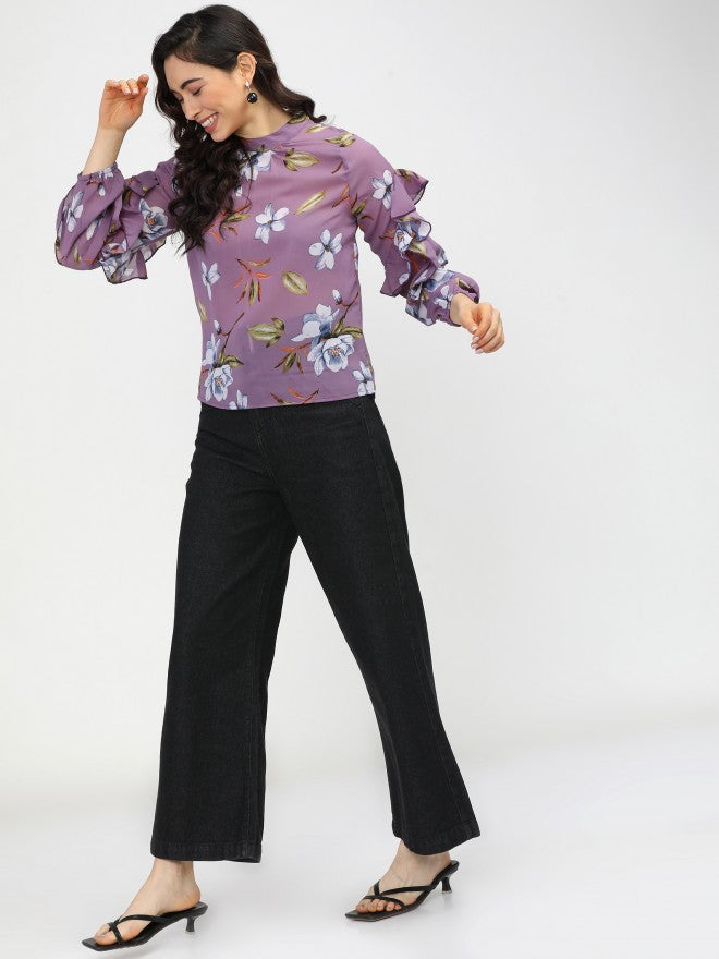 Tokyo Talkies Womens Purple Regular Top - Purple - Image 5