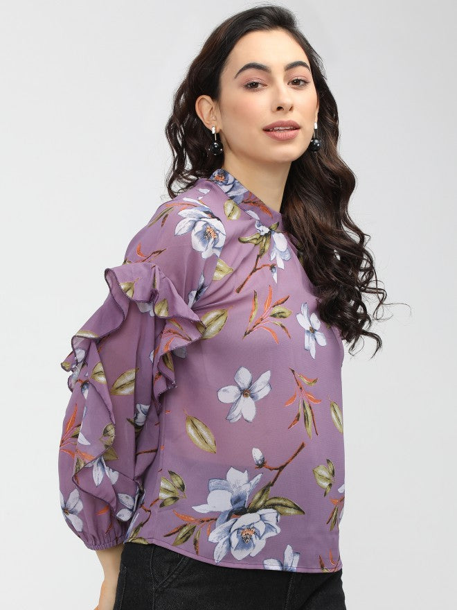 Tokyo Talkies Womens Purple Regular Top - Purple - Image 6