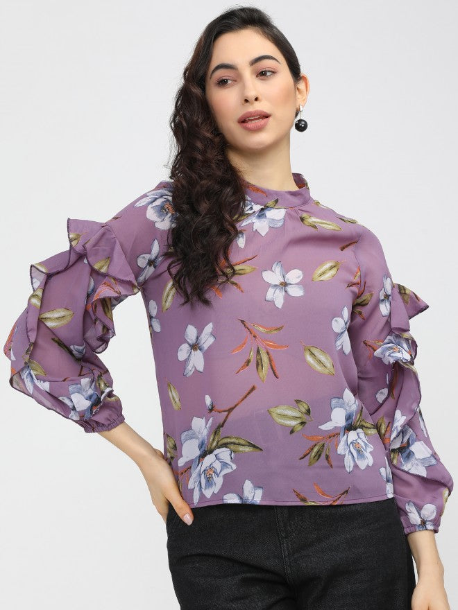 Tokyo Talkies Womens Purple Regular Top - Purple - Image 7
