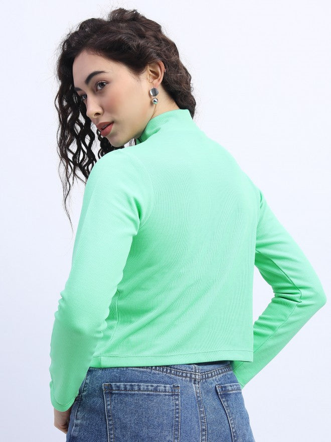 Tokyo Talkies Womens Green Knited Top - Green - Image 5