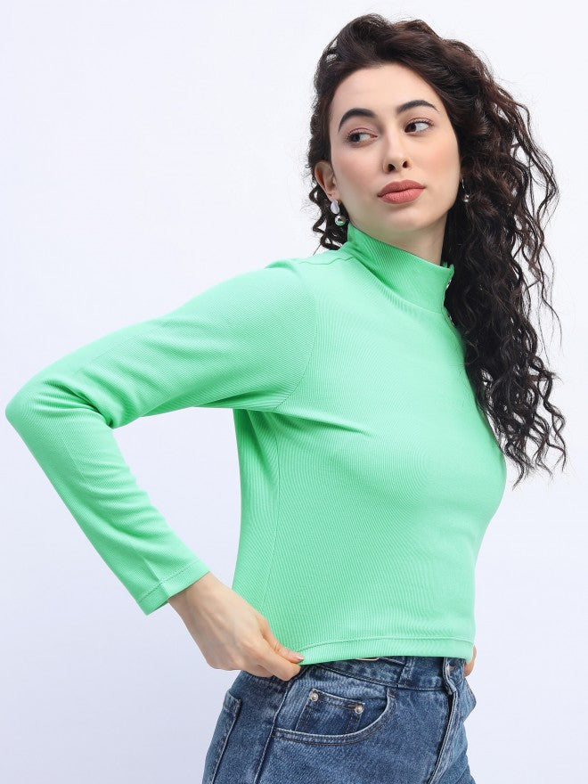 Tokyo Talkies Womens Green Knited Top - Green - Image 7