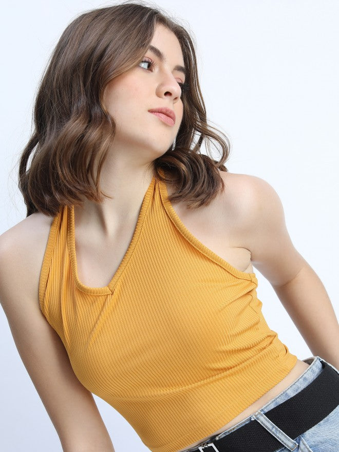 Tokyo Talkies Womens Yellow Knited Top - Yellow - Image 2