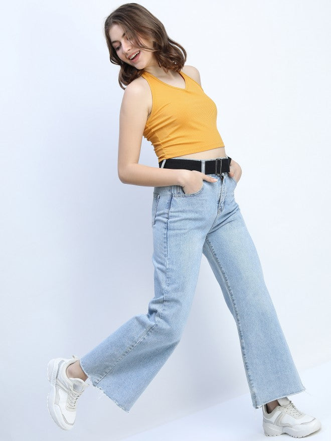 Tokyo Talkies Womens Yellow Knited Top - Yellow - Image 5