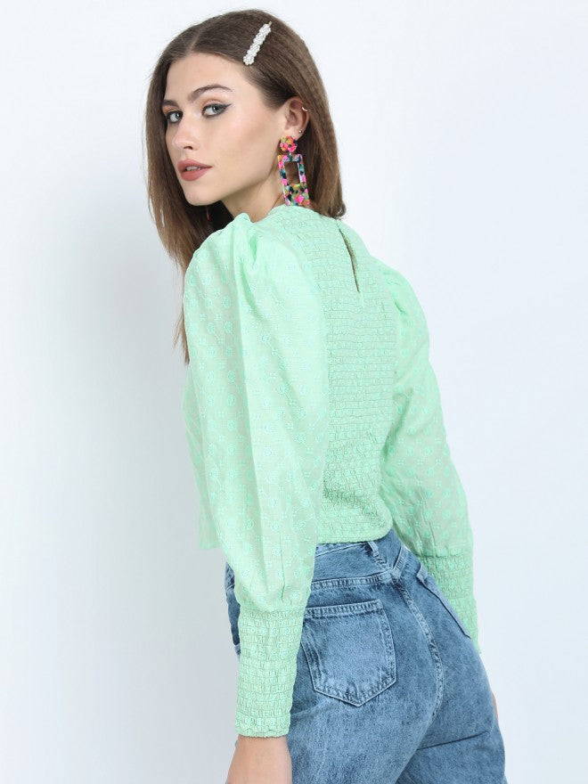 Tokyo Talkies Womens Green Crop Top - Green - Image 3