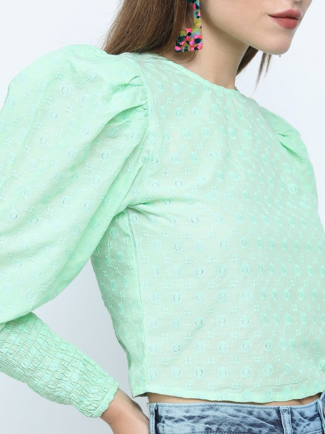 Tokyo Talkies Womens Green Crop Top - Green - Image 5