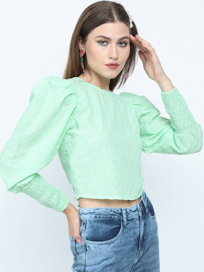 Tokyo Talkies Womens Green Crop Top - Green - Image 6