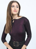 Tokyo Talkies Womens Knited Top - Magenta - Image 1