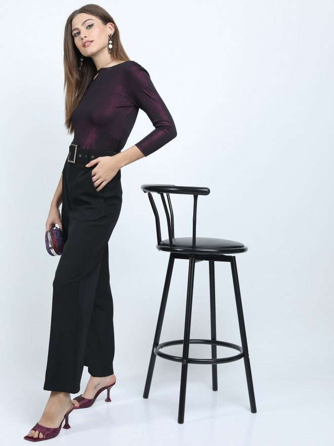 Tokyo Talkies Womens Knited Top - Magenta - Image 2