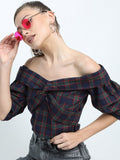 Tokyo Talkies Womens Regular Top - Navy Blue - Image 1