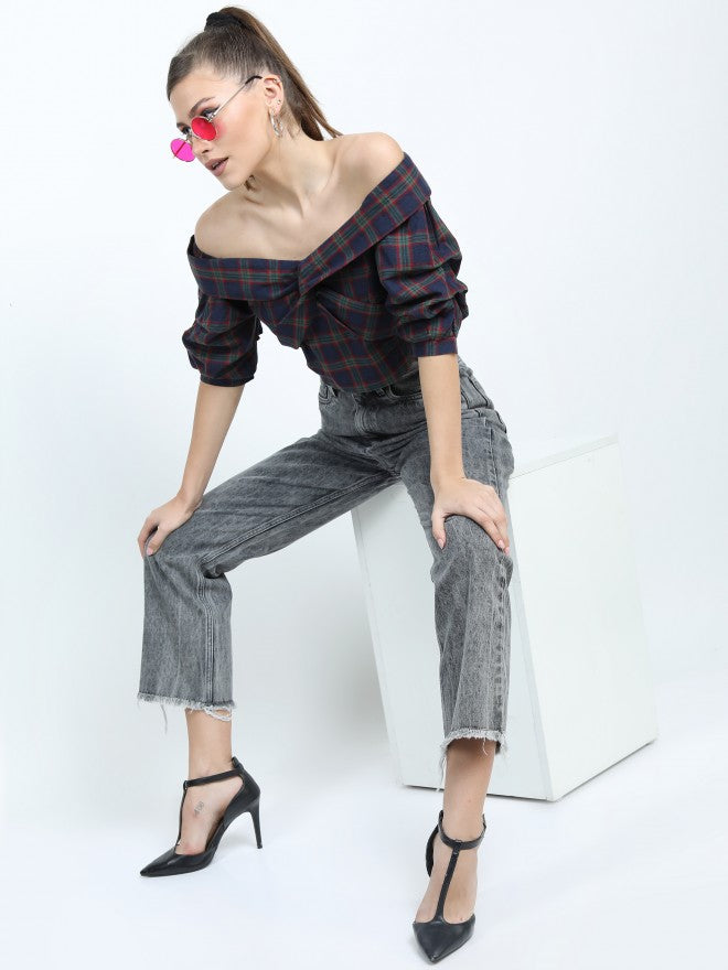 Tokyo Talkies Womens Regular Top - Navy Blue - Image 2