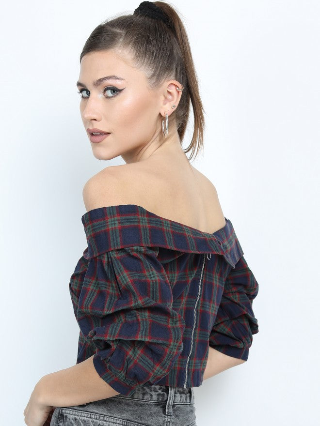 Tokyo Talkies Womens Regular Top - Navy Blue - Image 3
