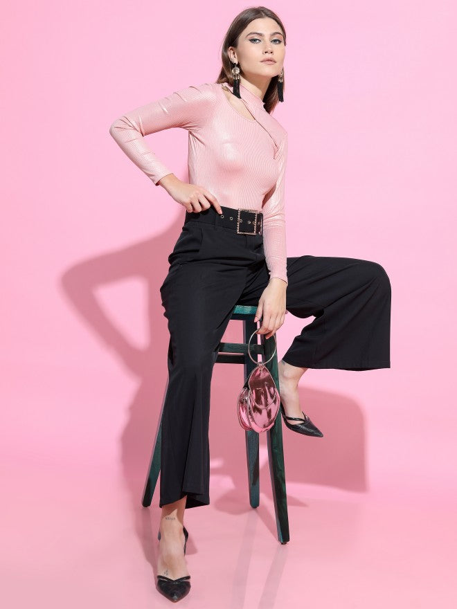 Tokyo Talkies Womens Pink Shoulder Cut Out Top - Pink - Image 2