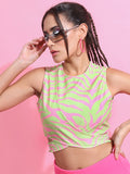 Tokyo Talkies Women Green Printed Regular Top - Green - Image 1