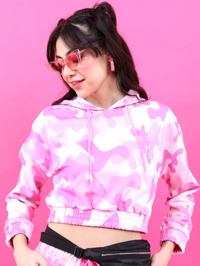 Tokyo Talkies Women Pink Allover Printed Fitted Top - Pink - Image 1