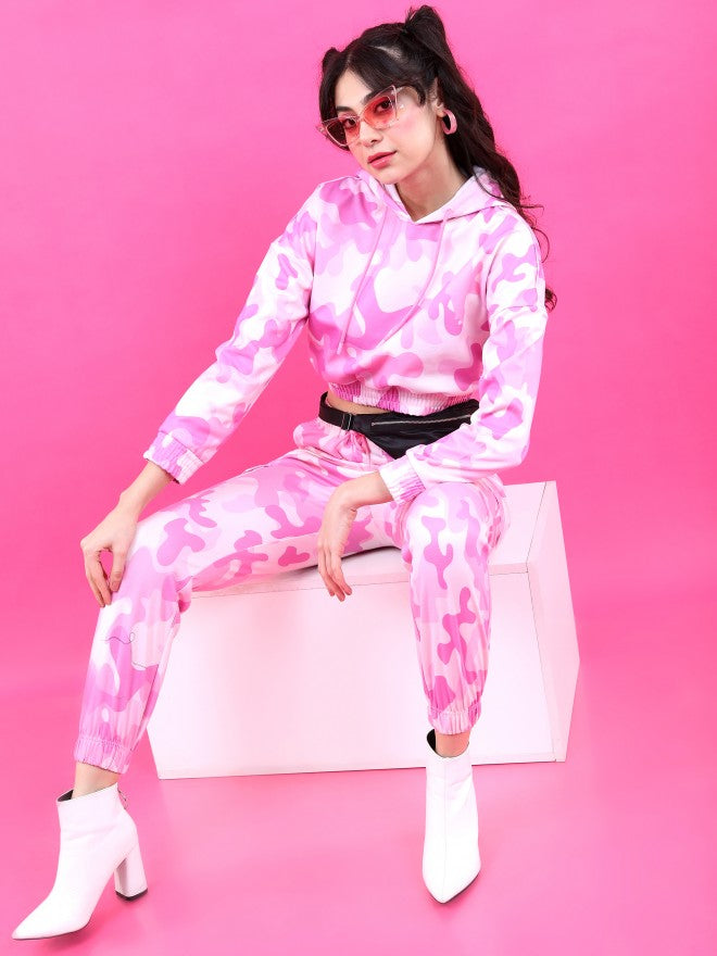 Tokyo Talkies Women Pink Allover Printed Fitted Top - Pink - Image 2