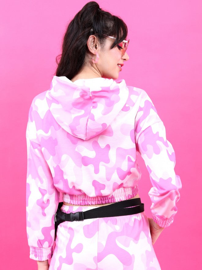Tokyo Talkies Women Pink Allover Printed Fitted Top - Pink - Image 3