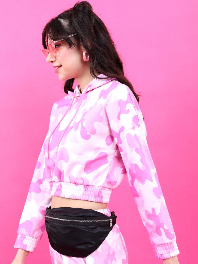 Tokyo Talkies Women Pink Allover Printed Fitted Top - Pink - Image 4