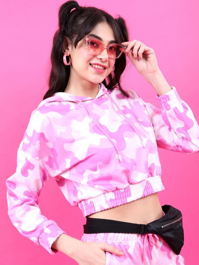 Tokyo Talkies Women Pink Allover Printed Fitted Top - Pink - Image 6