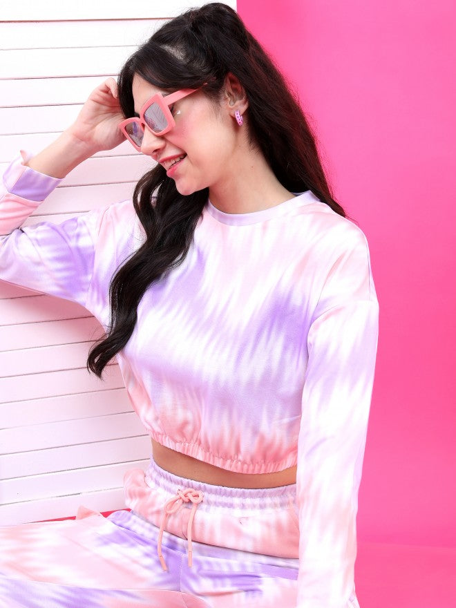 Tokyo Talkies Women Pink Allover Printed Fitted Top - Pink - Image 1