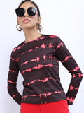 Tokyo Talkies Womens Knited Top - Maroon - Image 1