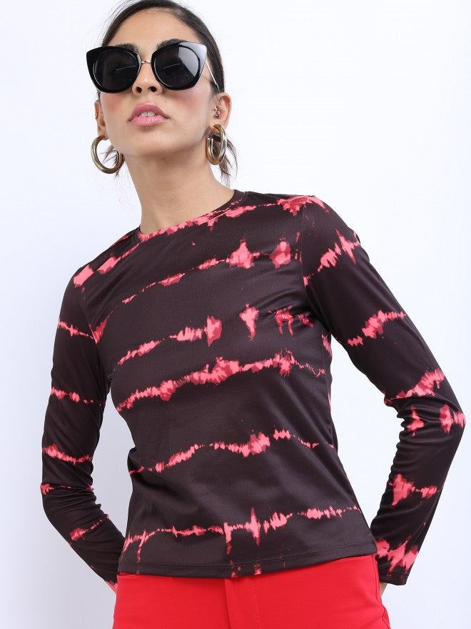 Tokyo Talkies Womens Knited Top - Maroon - Image 1