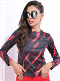 Tokyo Talkies Women Black/Red Aop Printed Top - Black - Image 1