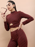 Tokyo Talkies Women Multi Checked Peplum Top - Multi - Image 1
