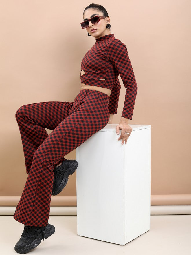 Tokyo Talkies Women Multi Checked Peplum Top - Multi - Image 2