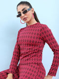 Tokyo Talkies Women Pink Printed Regular Top - Pink - Image 1