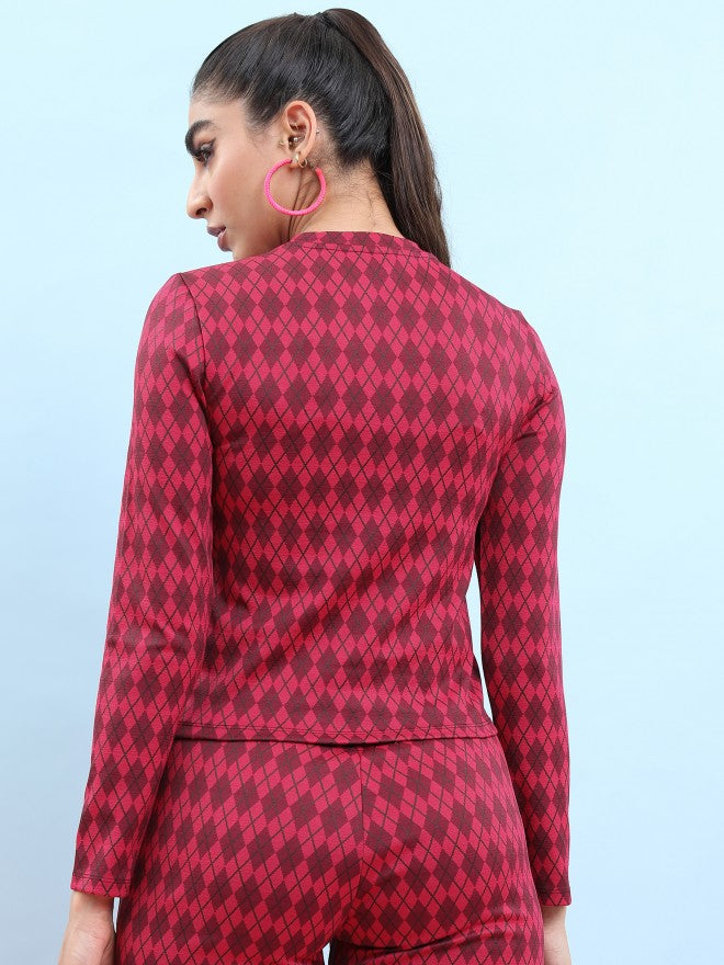 Tokyo Talkies Women Pink Printed Regular Top - Pink - Image 3