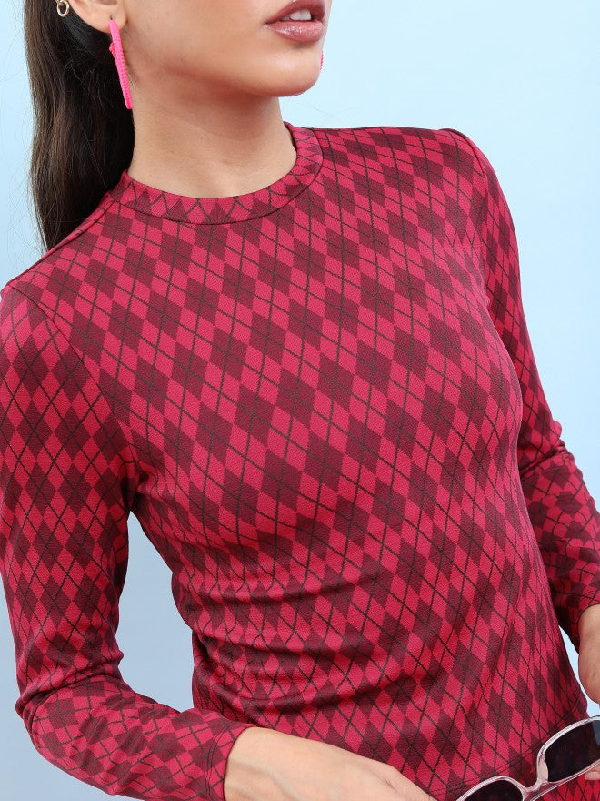 Tokyo Talkies Women Pink Printed Regular Top - Pink - Image 5