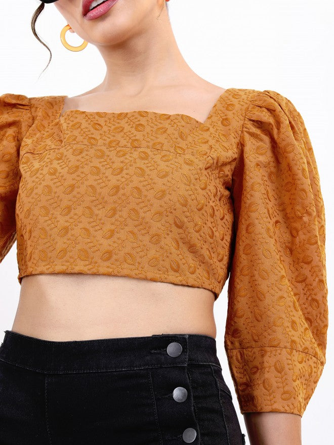 Tokyo Talkies Women Brown Knited Top - Brown - Image 5