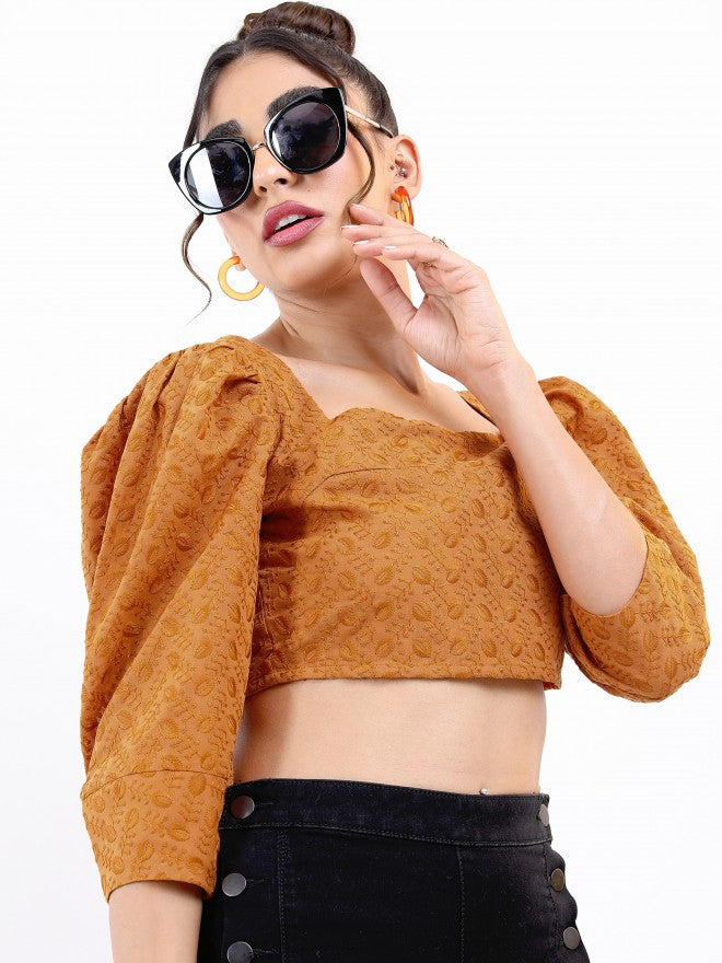 Tokyo Talkies Women Brown Knited Top - Brown - Image 6