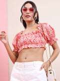 Tokyo Talkies Women Pink Printed Regular Top - Pink - Image 1