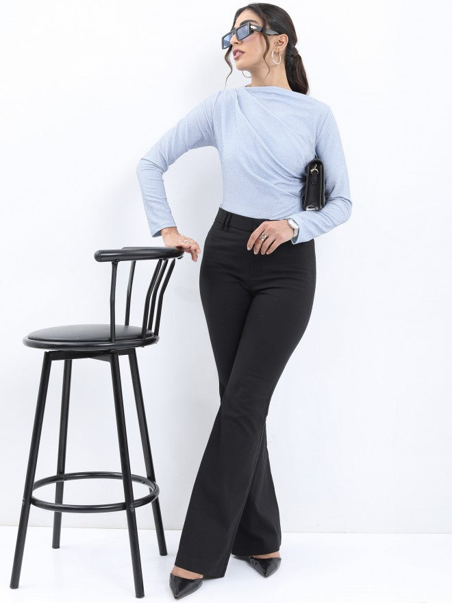 Tokyo Talkies Women Blue Solid Regular Top - Blue - Image 2