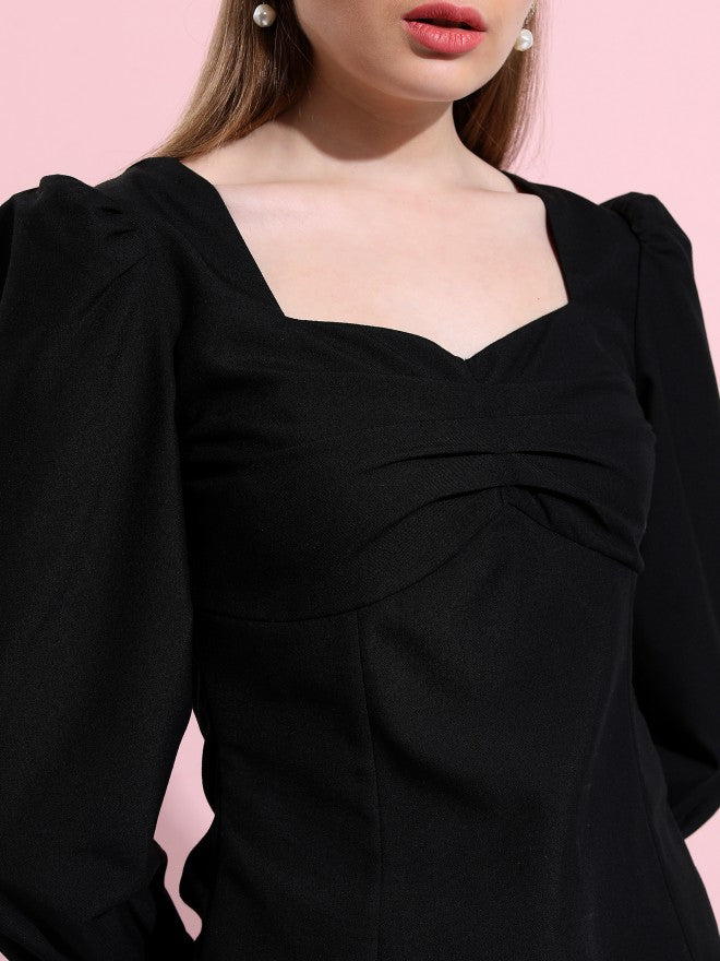 Tokyo Talkies Women Black Solid Regular Top - Black - Image 7