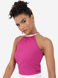 Tokyo Talkies Women Pink Solid Regular Top - Pink - Image 1