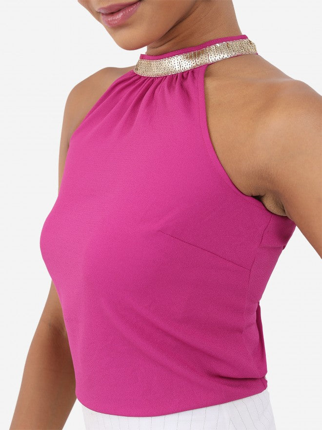 Tokyo Talkies Women Pink Solid Regular Top - Pink - Image 5