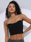 Tokyo Talkies Women Black Solid Bralette Top - Black - Image 1