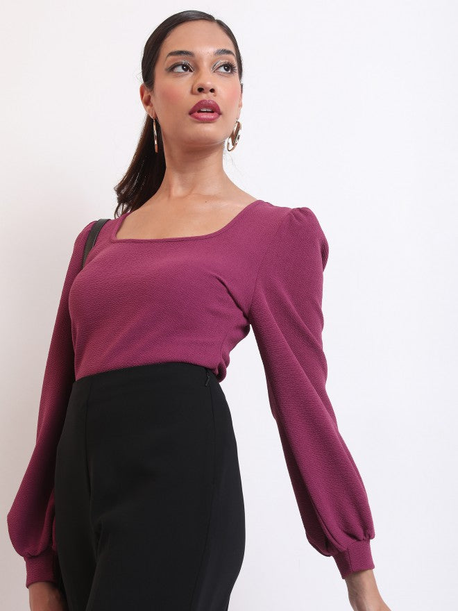 Tokyo Talkies Women Pink Solid Regular Top - Pink - Image 4