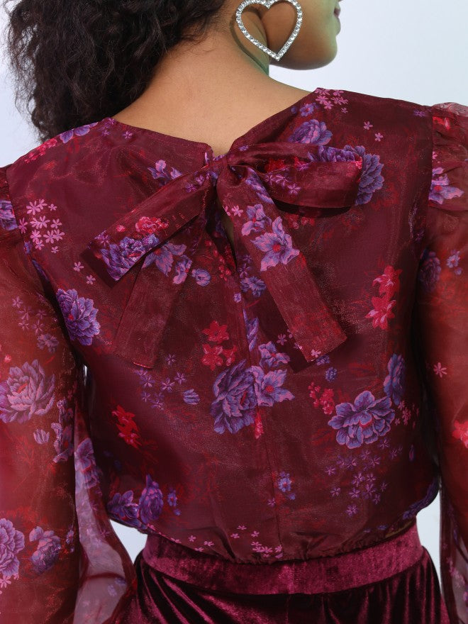 Tokyo Talkies Women Violet Printed Regular Top - Violet - Image 7