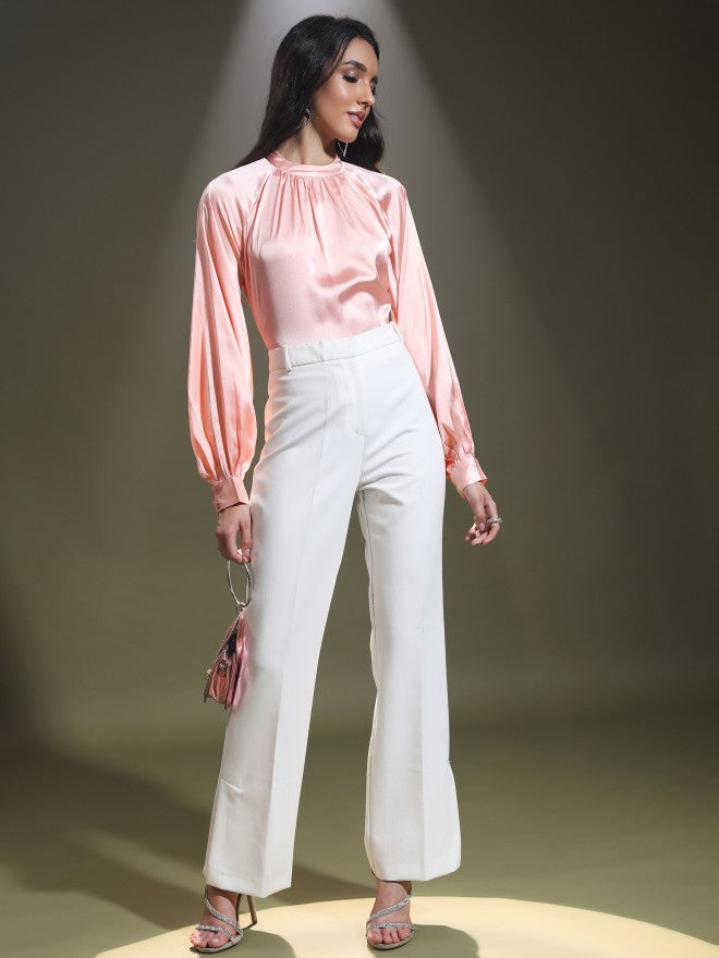 Tokyo Talkies Women Pink Solid Regular Top - Pink - Image 2