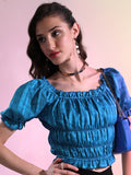 Tokyo Talkies Women Blue Solid Regular Top - Blue - Image 1