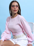 Tokyo Talkies Women Pink Solid Regular Top - Pink - Image 1