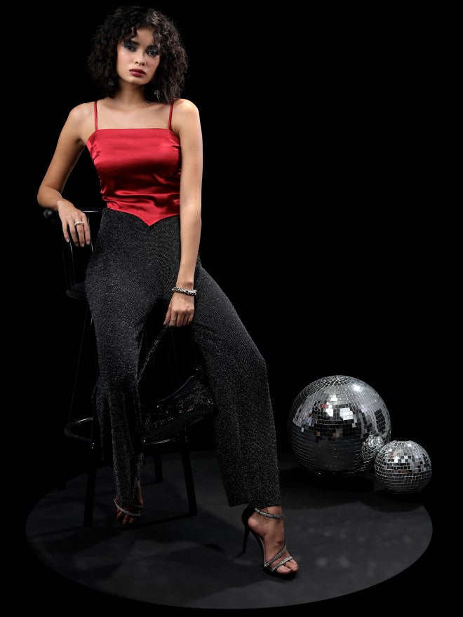 Tokyo Talkies Women Red Solid Regular Top - Red - Image 2