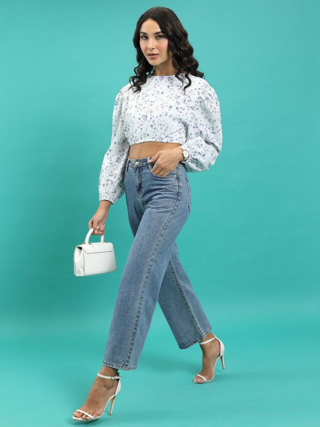 Tokyo Talkies Women White Printed Regular Top - White - Image 2