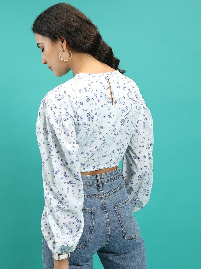 Tokyo Talkies Women White Printed Regular Top - White - Image 3