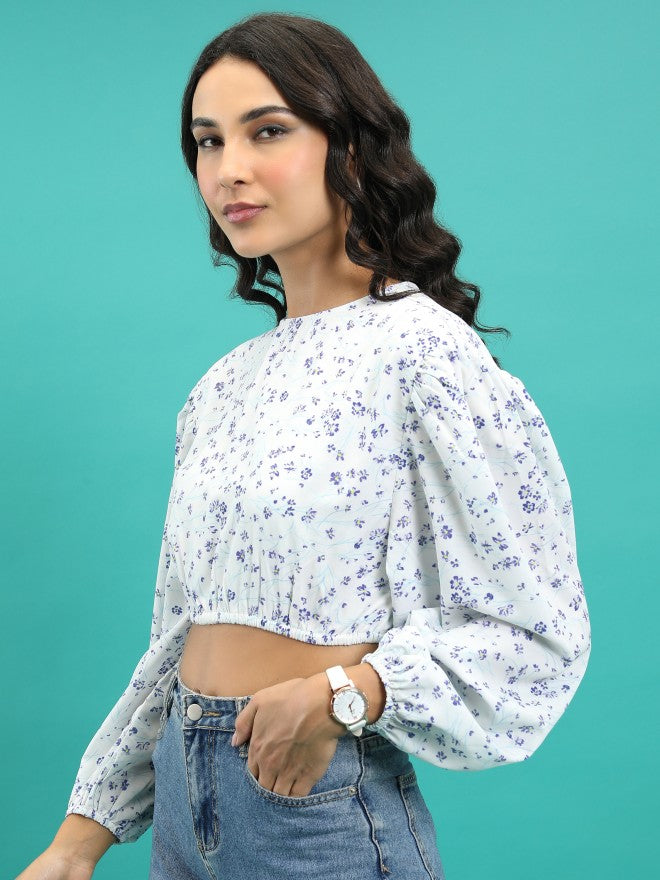 Tokyo Talkies Women White Printed Regular Top - White - Image 4